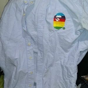 A Bathing Ape Bape Light Blue Button Up
